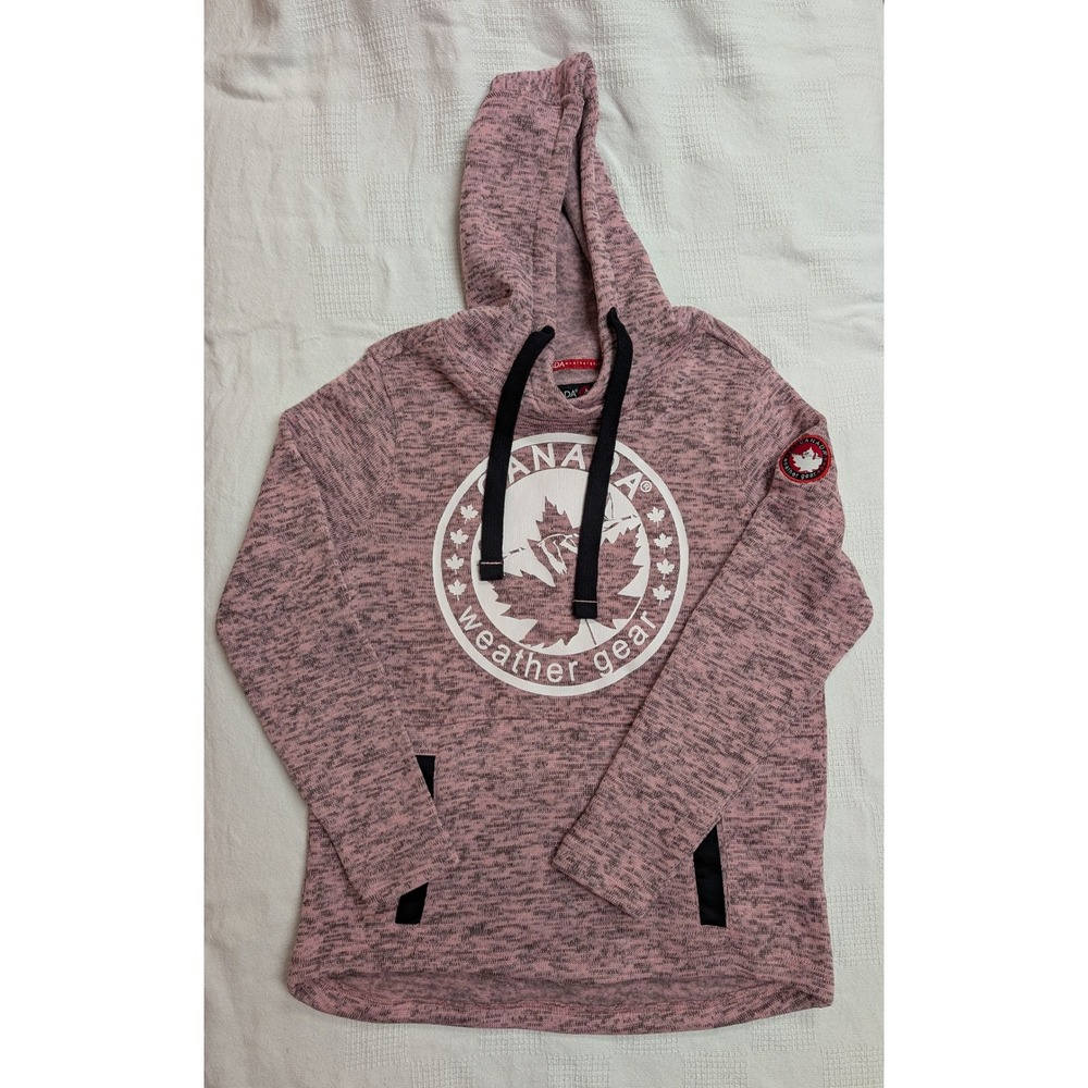 Canada Weather Gear Women's Pink Heathered Fleece Hoodie S/P